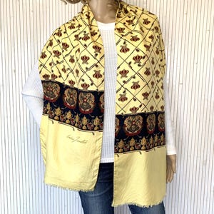 Foulard Carré En Soie Vintage Country Club - 90x90 Cm, Vert - Occasion Très Bon état