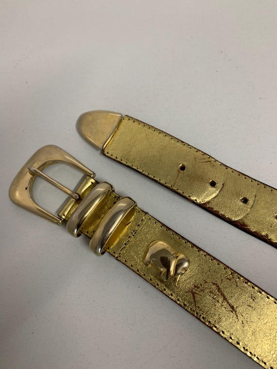 Vintage Gold Belt Decorated With Elephant, Women display picture 1
