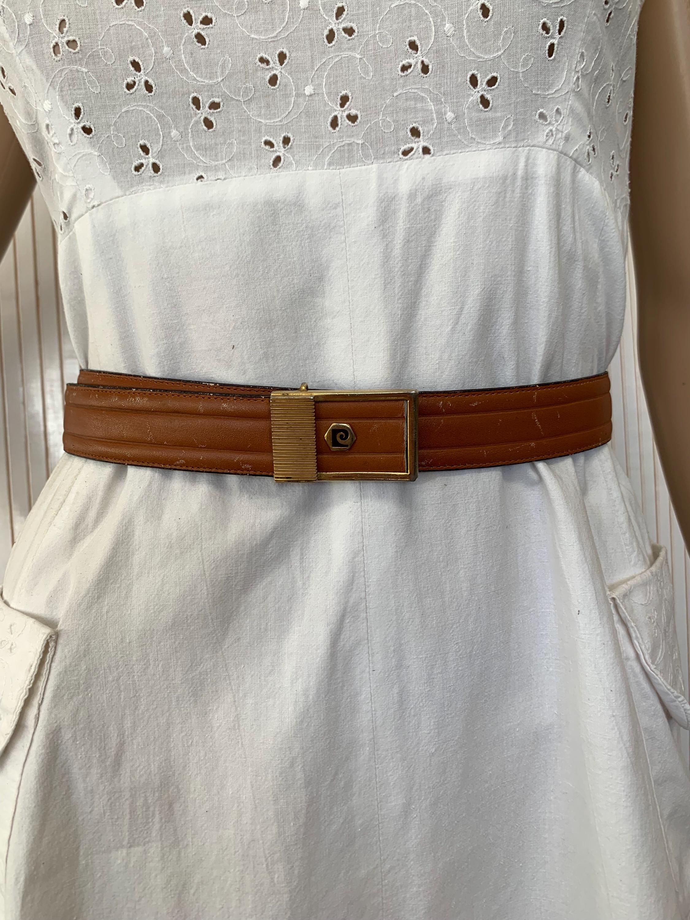Pierre Cardin Light Brown Leather Vintage Belt Unisex 