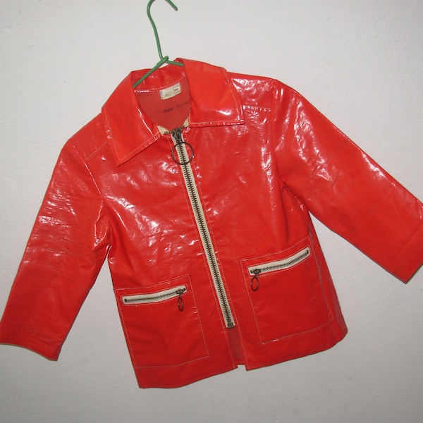 Ciré Rouge Vintage Imperméable Enfant Années 70 Ciré 6ans