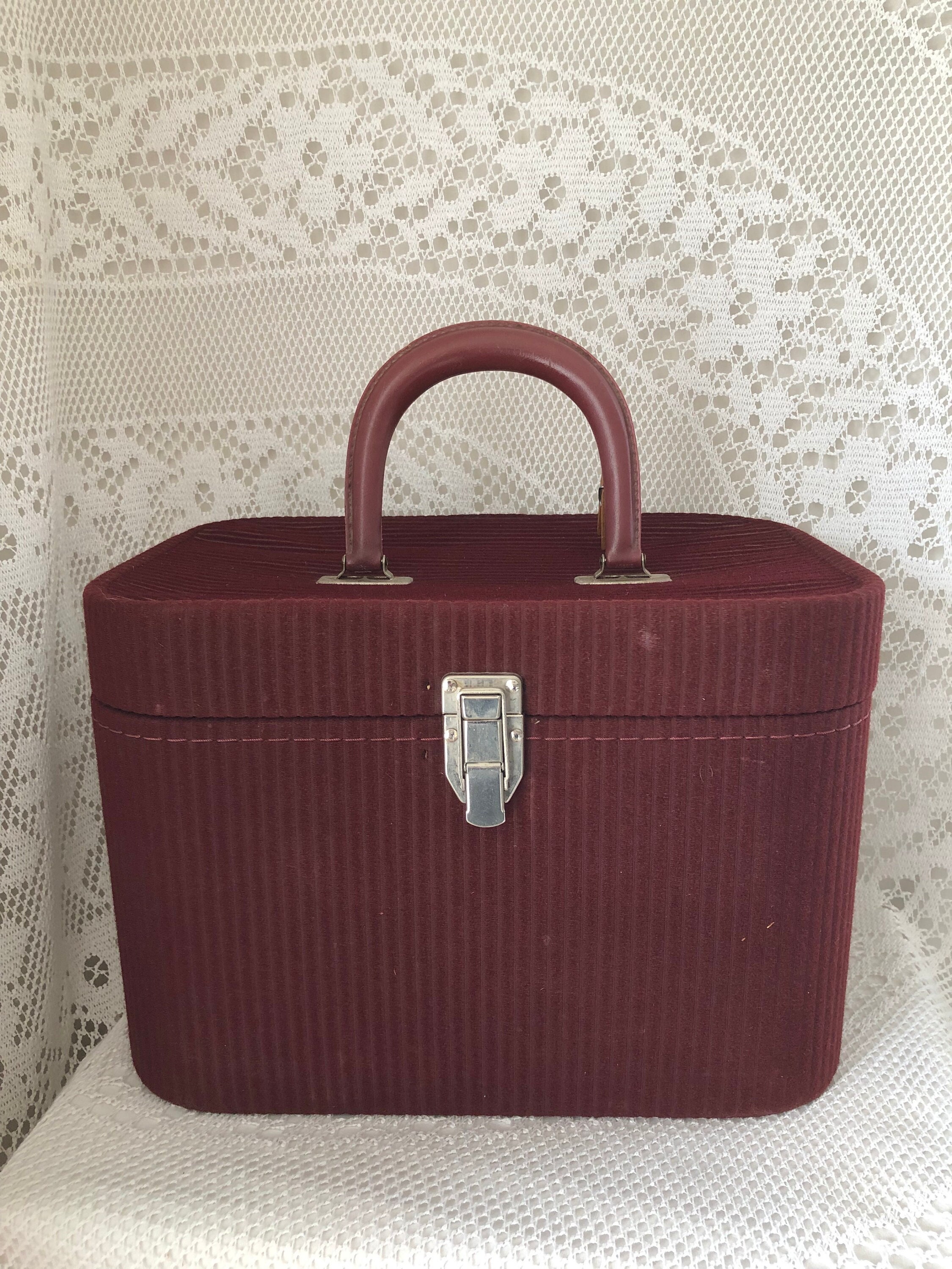 Delvaux Vintage Canvas Leather Travel Suitcase, 1950s
