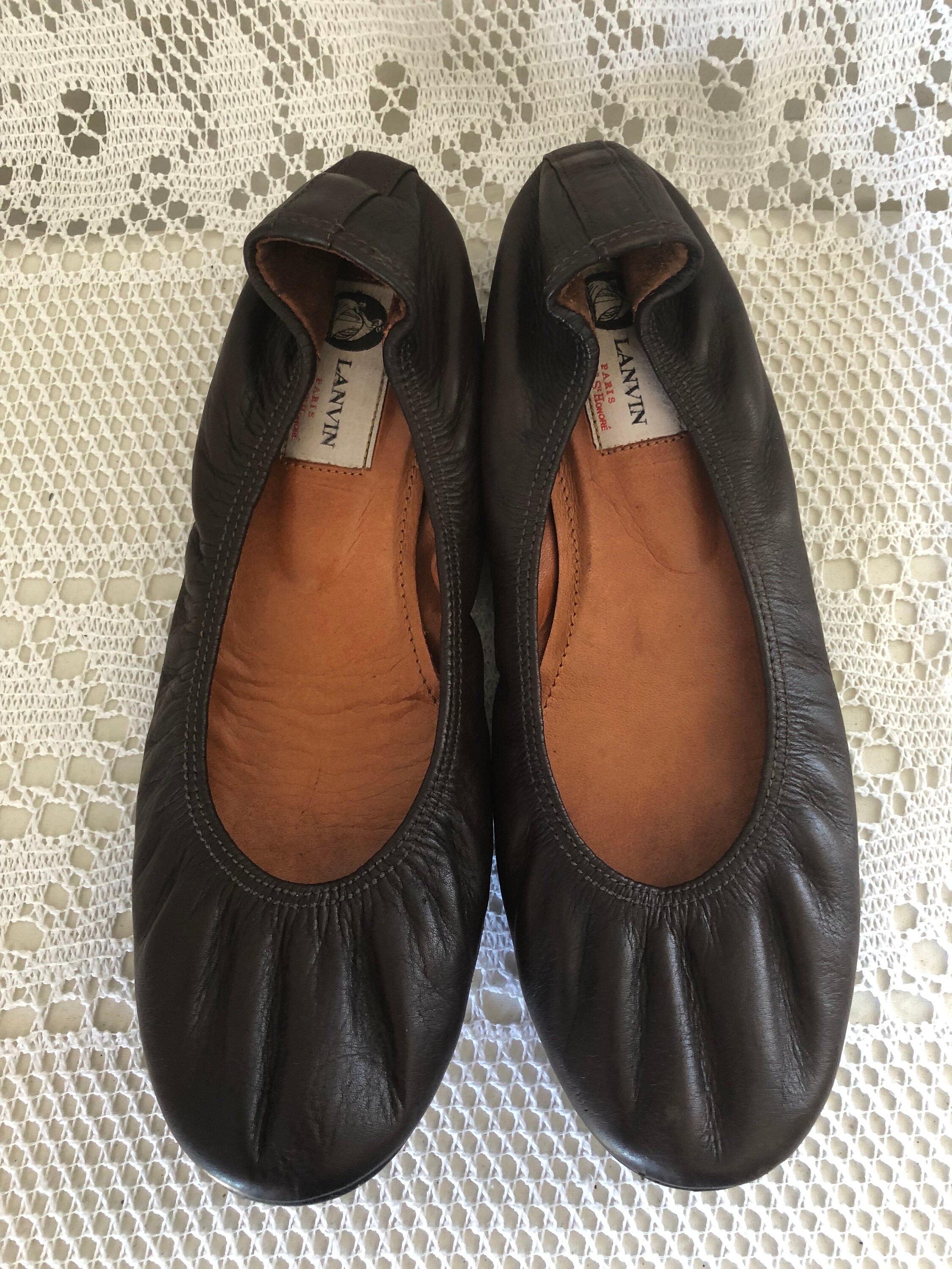 LANVIN ランバン バレリーナ フラットシューズ バレエ ゴールド 38