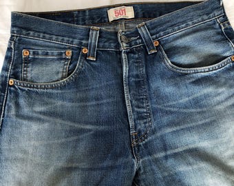 Levi's 501 Vintage W31L34 Jeans Unisex Straight Fit Button Fly