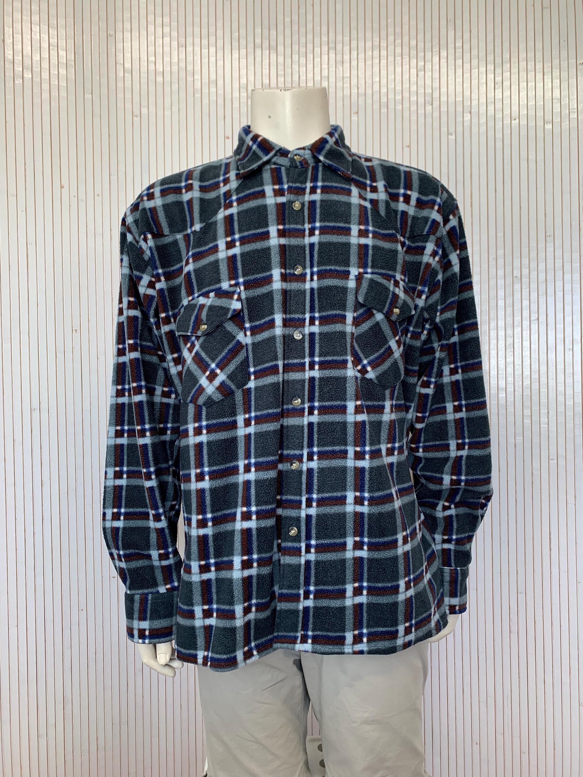Chemise à Carreaux Faded Glory Homme 2XL – Marron Et Blanc – Manches Longues