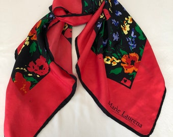 Foulard en soie vintage pour calèche - Carré - OOAK