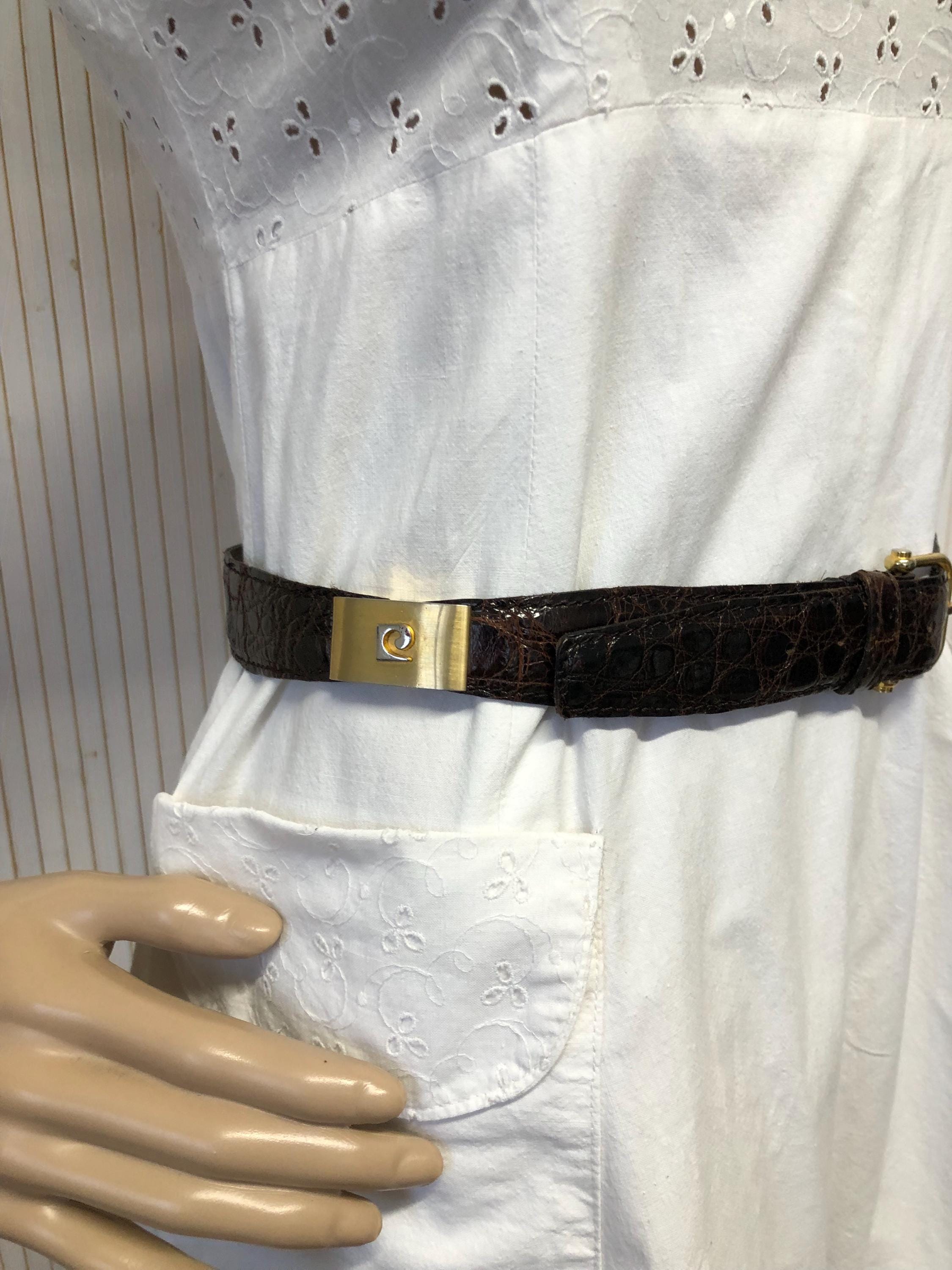Vintage Pigal Crocodile Leather Belt Made in France carson-vintage-crocodile-  main image 2