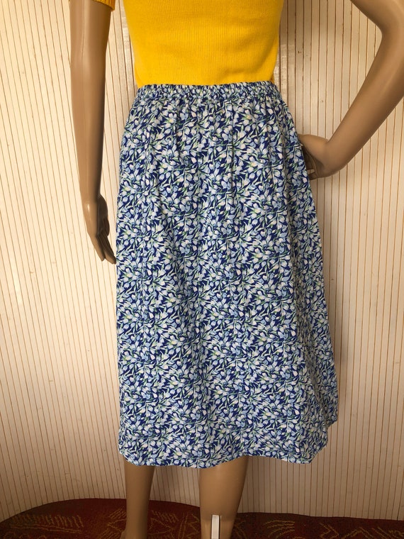 Jupe Froissee En Pure Soie Bleu Cobalt