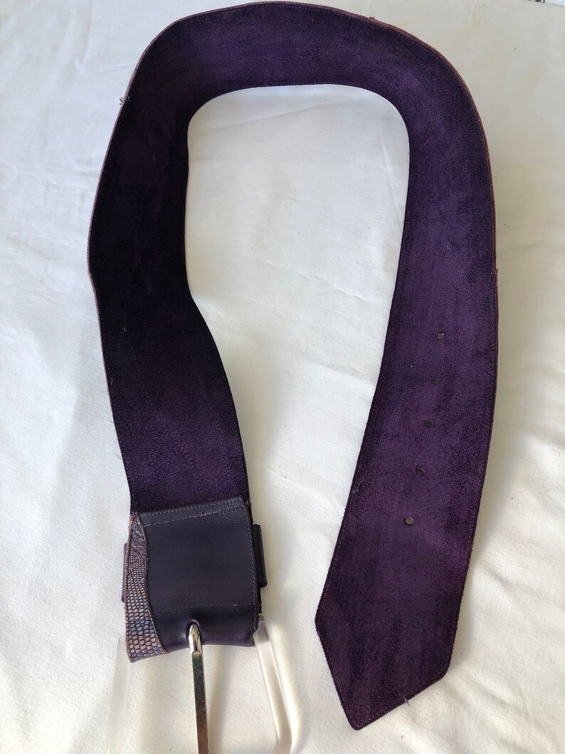 Ceinture Vintage Femme Cuir souple Patchwork Violet image 9