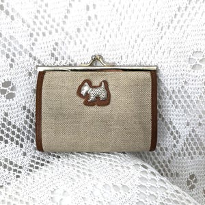 Monedero pequeño de algodón con diseño de perro terrier escocés vintage