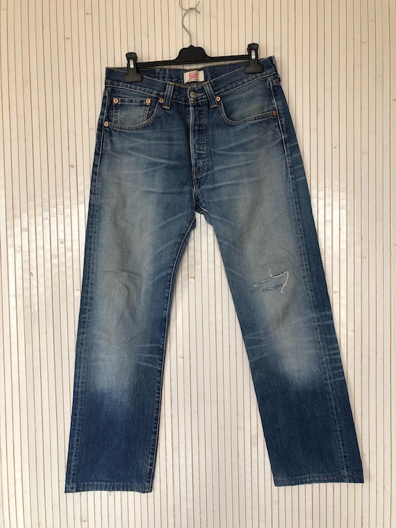 Levi's 501 Vintage W31L34 Jeans Unisex Straight Fit Button Fly