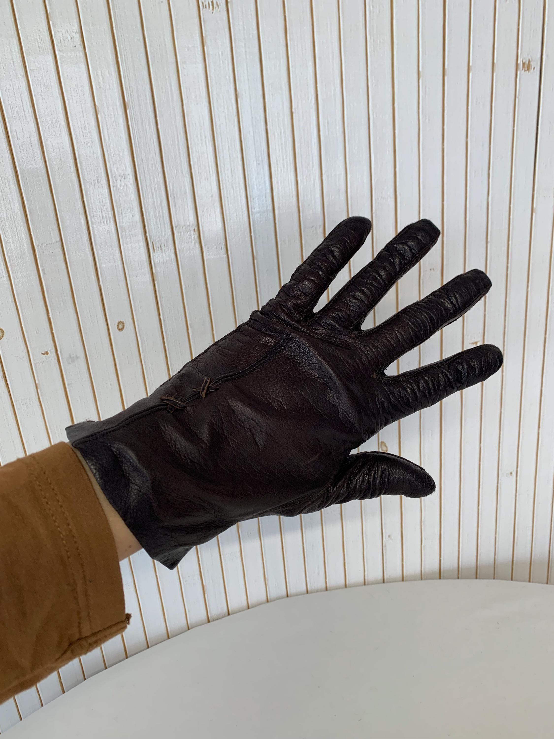 Silk lined leather gloves - Etsy 日本