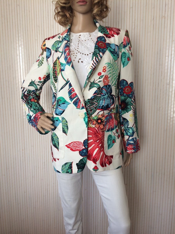 Flower print blazer sale