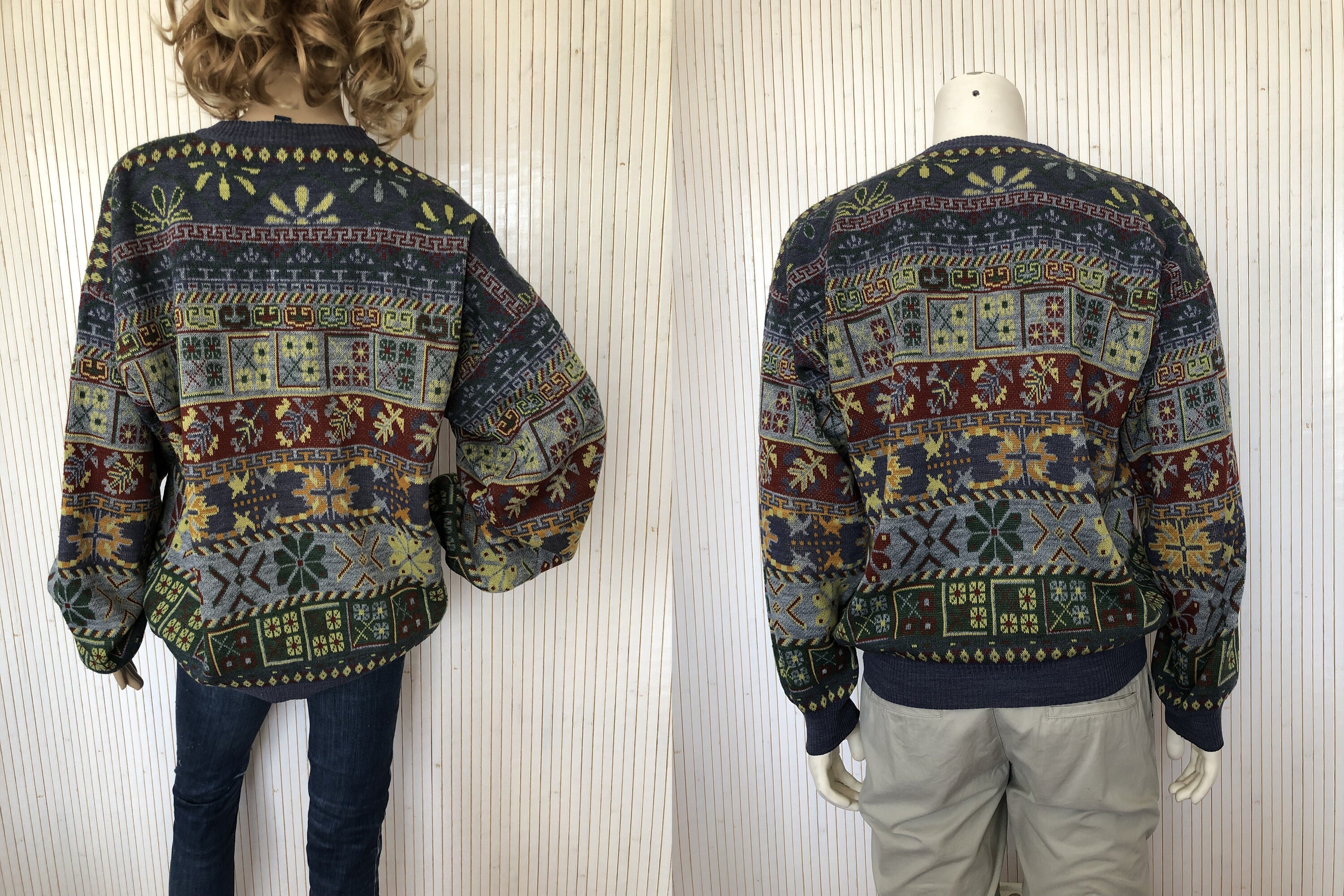 pull jacquard homme vintage