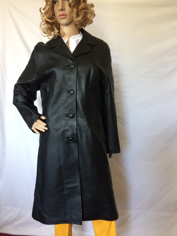 Vintage Leather Coat Women's Black Leather Jacket Minimalist Vintage Leather Coat Women's Black Leather Jacket Minimalist