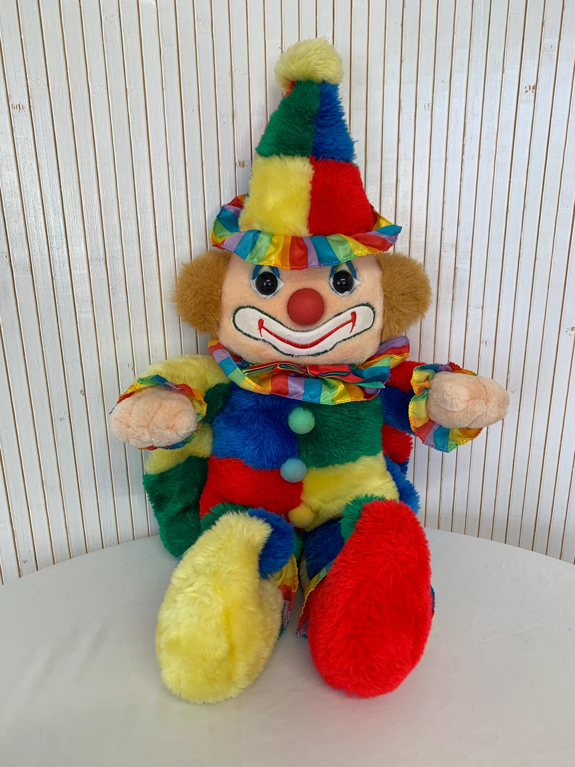 Large Plush Clown Cuddle Wit Vintage Multicolor 65cm Childhood