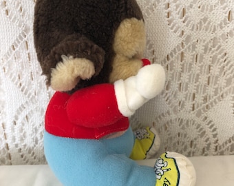 ヴィンテージ カラフル 80年代 猿 ぬいぐるみ チンパンジー 昔の子供