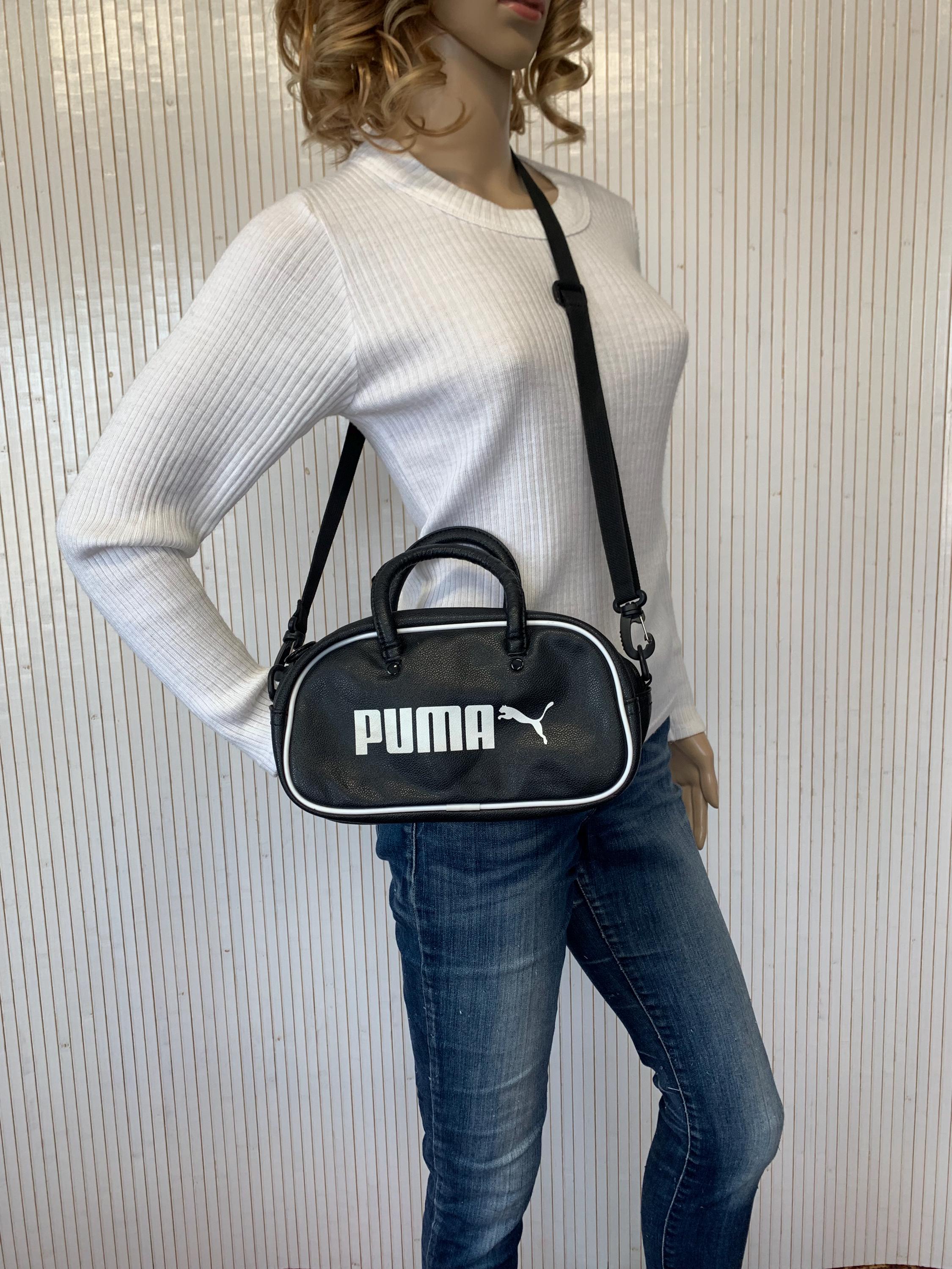 バッグ y2k puma small leather boston bag y2k puma small leather boston bag