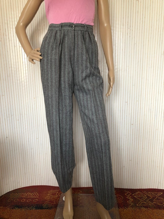 Pantalon en laine Taille haute Vintage Pantalon à… - image 2