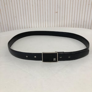 Vintage Lanvin Black Leather Belt for Men Beautiful Buckle Luxury Gift Idea