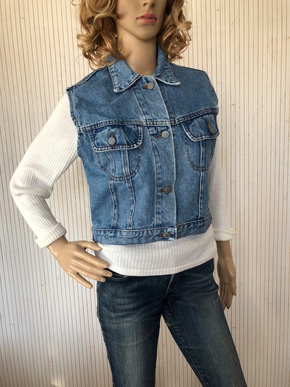 Veste jean crop top hotsell