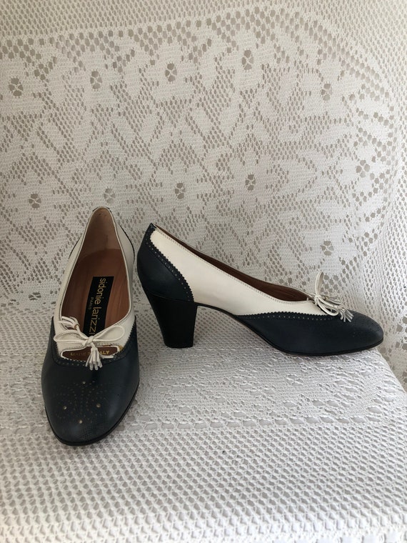 Tweekleurige vintage pumps Dames Schoenen met hak Sidonie Larizzi Leren pumps Maat 35 5 Gemaakt in Italie Etsy Belgie