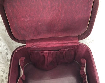 Lot Vintage Années 70 : Vanity Case + Trousse De Toilette Simili Cuir, France