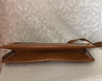Pochette vintage cuir crocodile chocolat Vimar - Ressourcerie Histoires Sans Fin