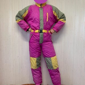 Combinaison De Ski Vintage Colmar – Une Pièce Jaune – Taille S – Années 80/90 – Excellent état
