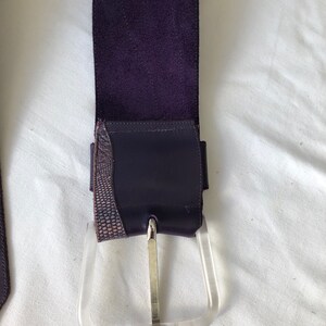 Ceinture Vintage Femme Cuir souple Patchwork Violet image 6