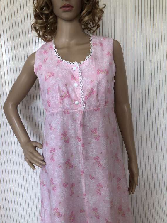 Cotton Summer Nightgown Rose Vintage Floral Long N