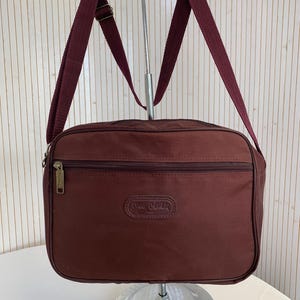 Petite Sacoche Trousse de Toilette Unisexe Pierre Cardin Vintage Toile Bordeaux idée cadeau pour Lui ou Elle Trousse de voyage