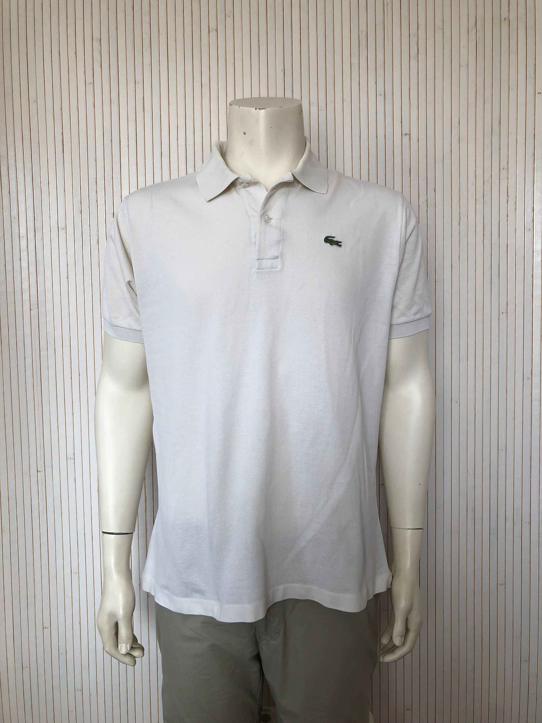 Vintage 70s Lacoste Polo Shirt Made in France White Cotton Vintage 70s Lacoste Polo Shirt Made in France White Cotton