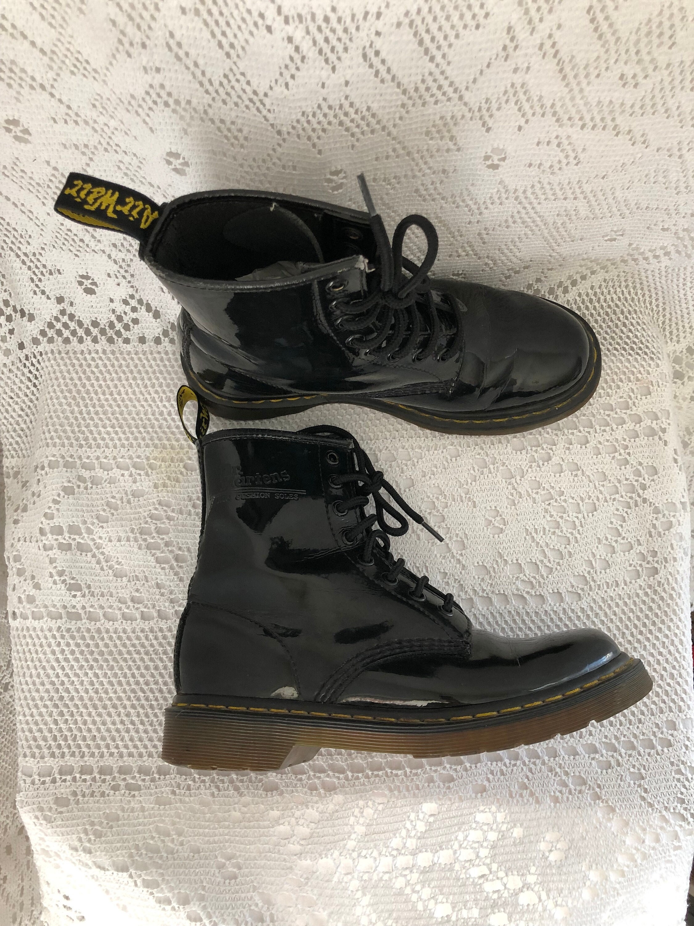 Patent leather dr martens boots hotsell