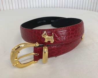 Made in France Scottie Dog Red Leather Belt Vintage | Accessories | Made In France Scottie Dog Red  main image 3
