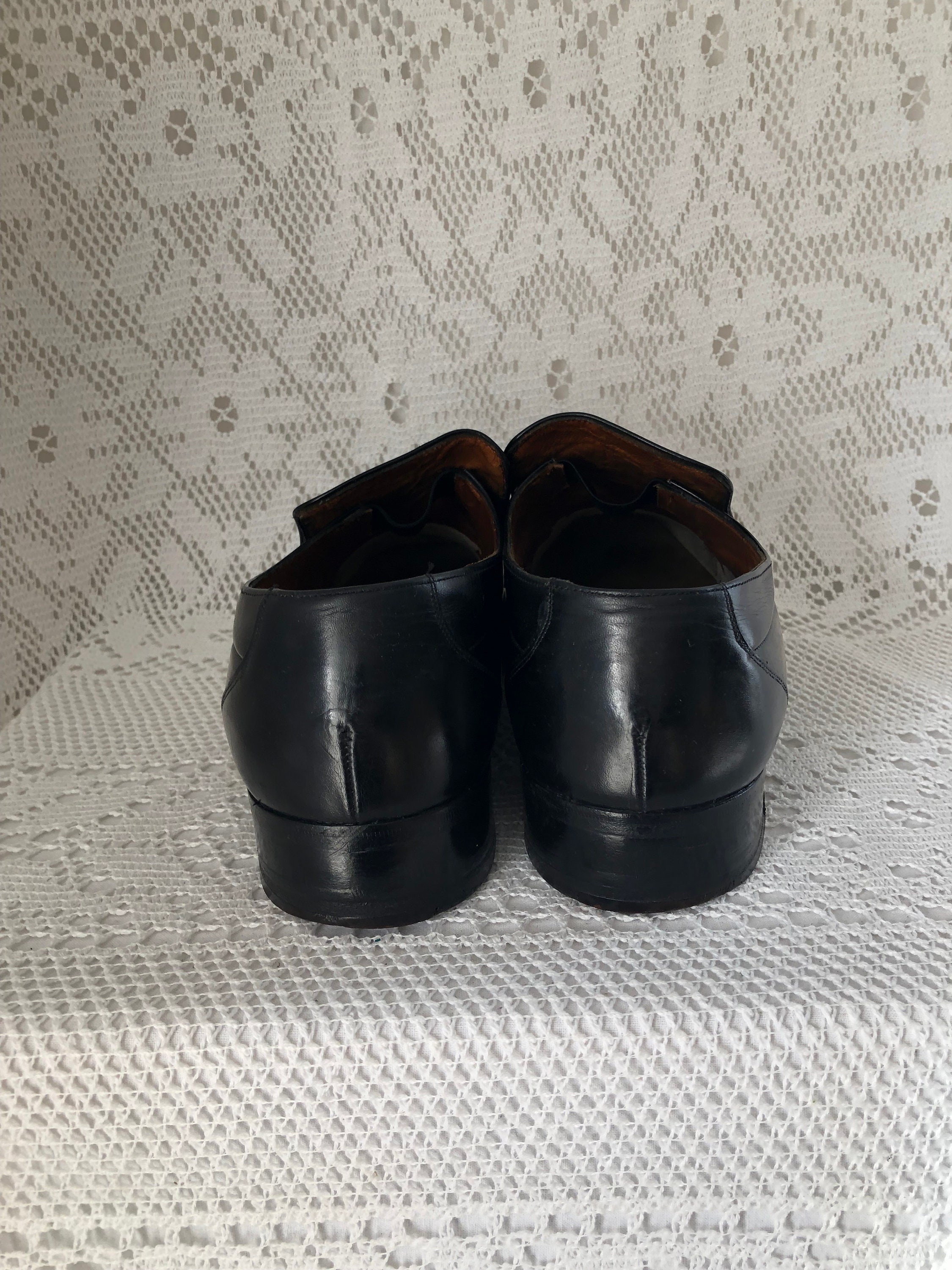 BALLY FRANCE men black patent leather loafer SIZE 12 Black Patent Leather Loafers Men Vintage Shoes Bally France  main image 3