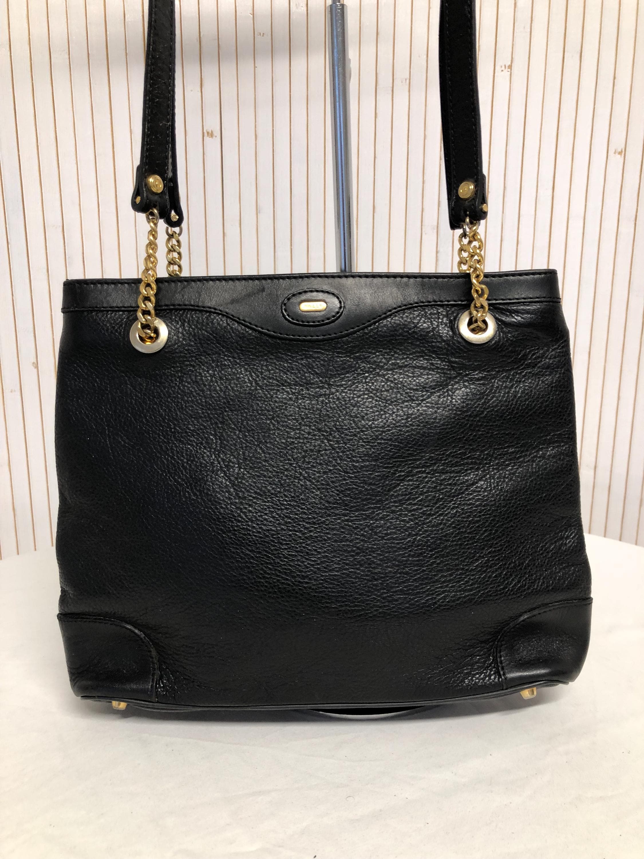 Vintage Bally Bag in Black Leather Women