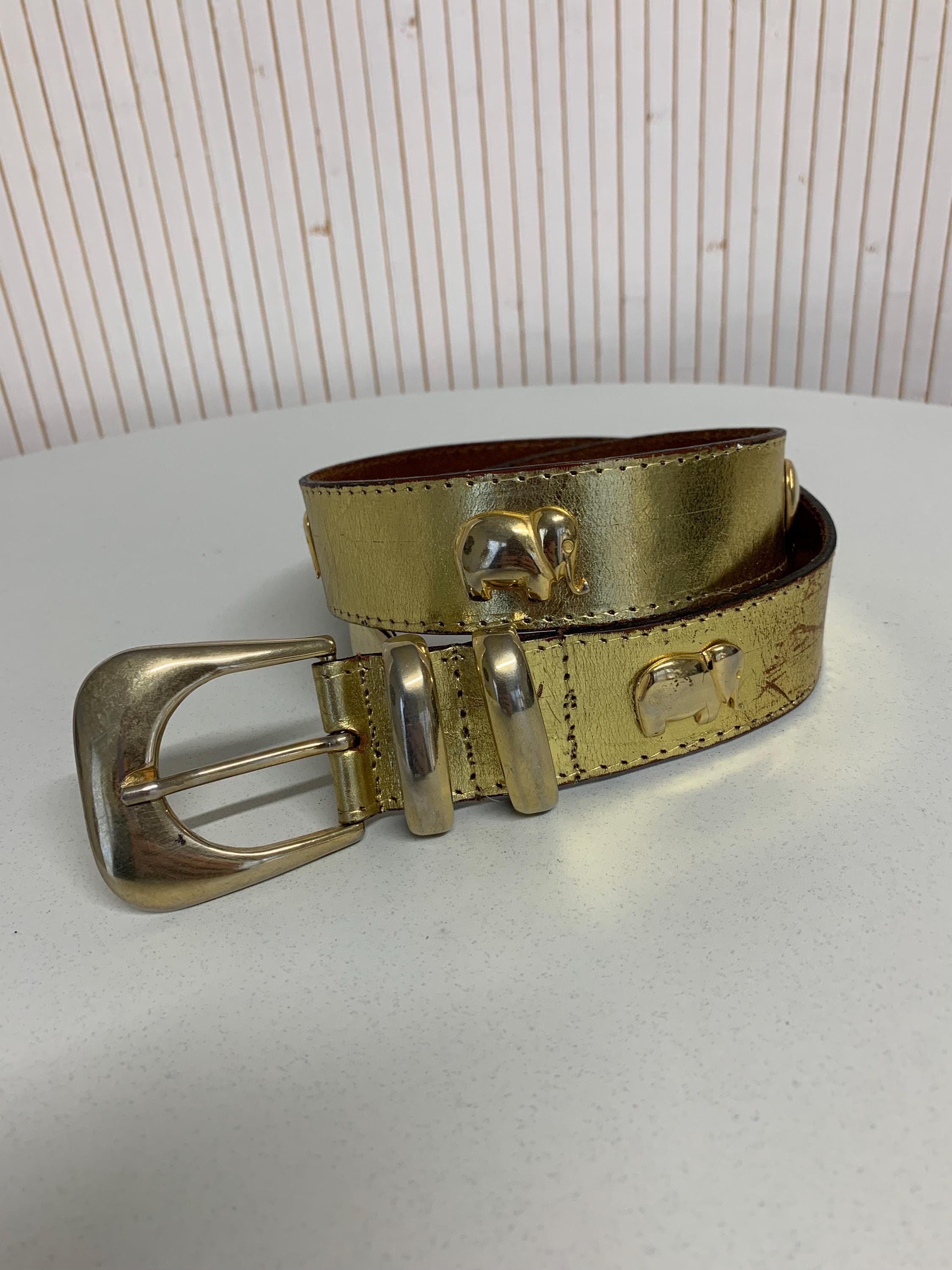 Elephant Vintage Gold-Tone Coin Charm Waist Belt Women’s Adjustable Size Elephant Chain Belt - Etsy main image 2