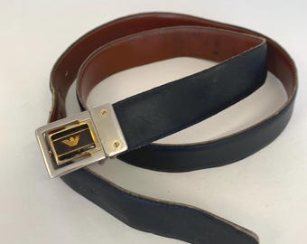 Vintage Armani Jeans Belt, Chocolate Brown Leather Belt for  display picture 1