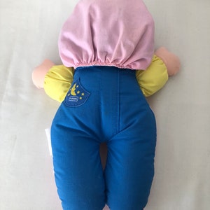 Poupée réversible Vintage Poupée chiffon Jour & Nuit Rose et Bleu 2 en 1 Peluche Doudou Ancien Playskool Jouet pour bébé Souvenir d'enfance zdjęcie 9