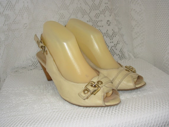 Sandales Escarpins En Cuir Corso Italia - Taille 38 - Noir - Occasion Parfait état