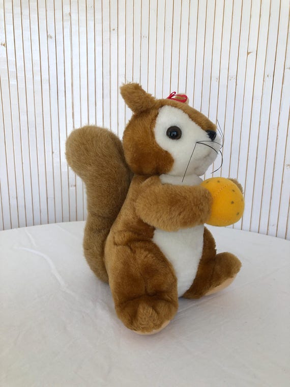 PETITE PELUCHE DOUDOU écureuil LIVING NATURE marron écru 15 cm yeux durs TBE EUR 14,90 - FR