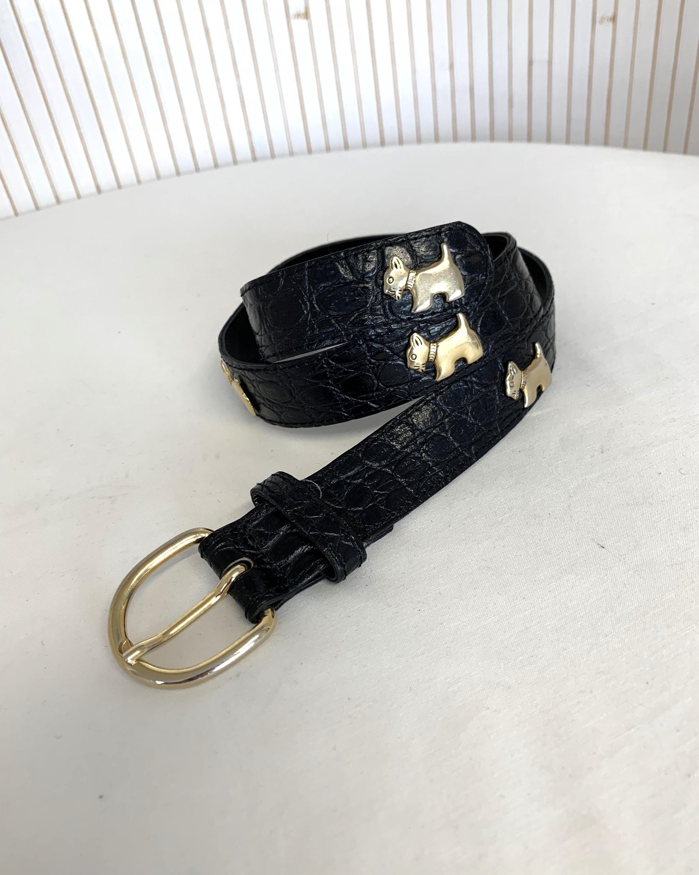 Rhinestone Dog Westie Scottie Black Leather Belt Buy Multicolor Rhinestone Belt Black Leather  main image 3