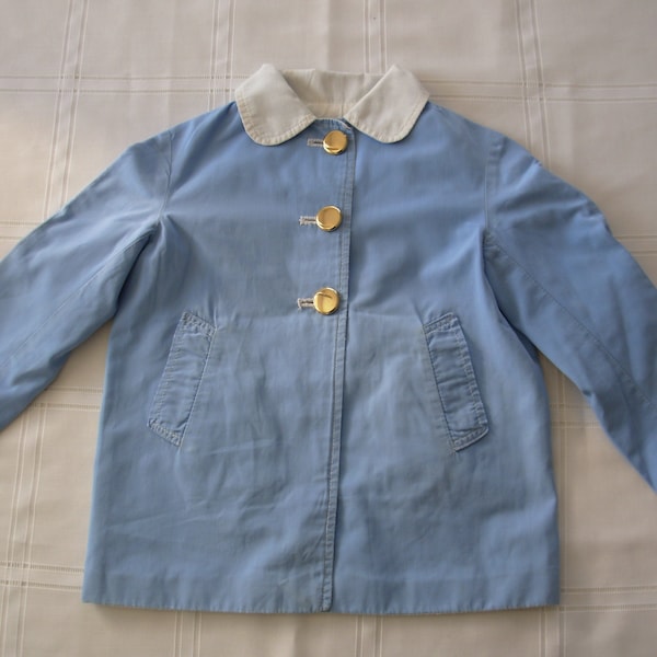 Blouse tablier d'école réversible Veste Vintage Années 60 2/3ans Col Claudine