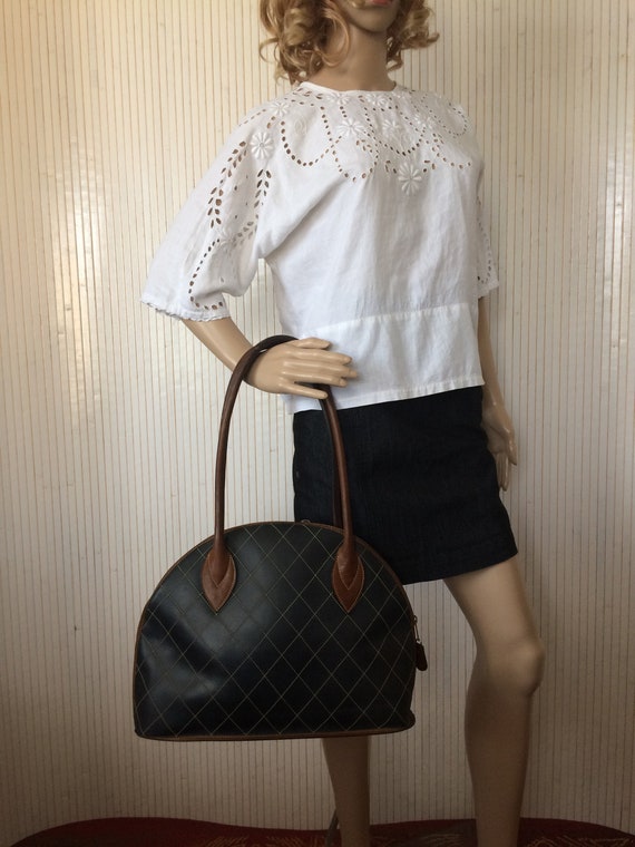 Sac à Main OPEN FIELD En Cuir Daim Vintage - Marron - Très Bon état Général