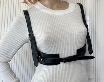 Arnés de sujetador negro Disturbia, accesorio gótico vintage