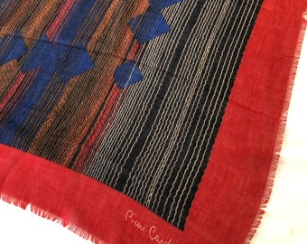 Foulard/carré Pierre Cardin En Soie 100% - Vintage, Couleur Marron Clair, Excellent état