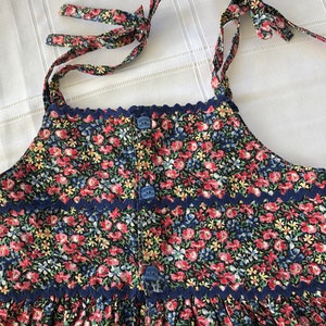 Dress Flower Vintage Girl Summer Dress Dress Child 6 years Dress Split Fabric Liberty Strap Dress Open Dress