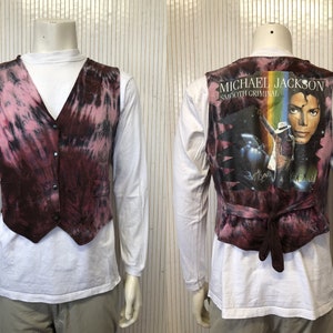 Men&#39;s Vest Vintage Michael Jackson Sleeveless Cotton Vest Jacket Smooth Criminal One Size 1988 Collector King of Pop