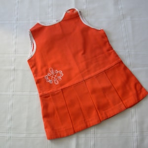 Vintage Red Cotton Baby Dress 12/18 months Made in France