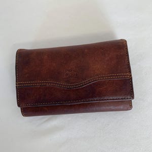Vintage Leder Geldbörse Dreifach gefaltet Geldbörse Braun Farbe Tony Perotti Italienische Leder Geldbörse Unisex Geschenk